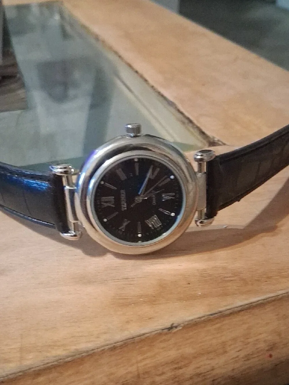 Bijoux Terner Black and Silver Women's Round Quartz Watch